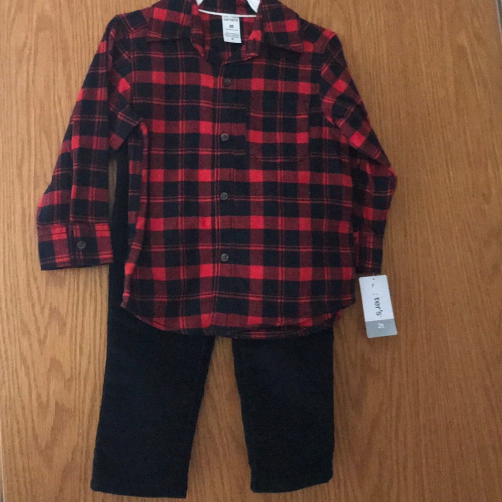 Carters plaid 2 piece set